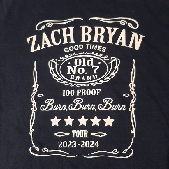 Zach Bryan Official 2024 Tour Merch Whiskey Unisex XXLarge Black 2XL Tshirt NWOT - Picture 2 of 6